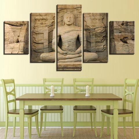 Fortitude Buddha - Religion 5 Panel Canvas Art Wall Decor Fortitude Buddha - Religion 5 Panel Canvas Art Wall Decor