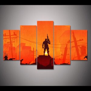 Fortnite Battle Royale Soldier - Gaming 5 Panel Canvas Art Wall Decor