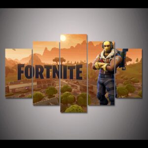 Fortnite Battle Royale - Gaming 5 Panel Canvas Art Wall Decor