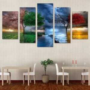 Four Seasons 01 - Nature 5 Panel Canvas Art Wall Decor