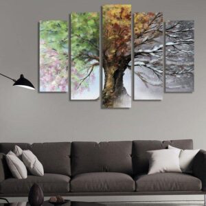 Four Seasons 02 - Nature 5 Panel Canvas Art Wall Decor
