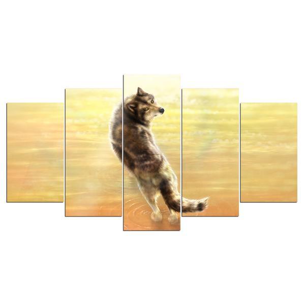 Fox 2 - Animal 5 Panel Canvas Art Wall Decor Fox 2 - Animal 5 Panel Canvas Art Wall Decor