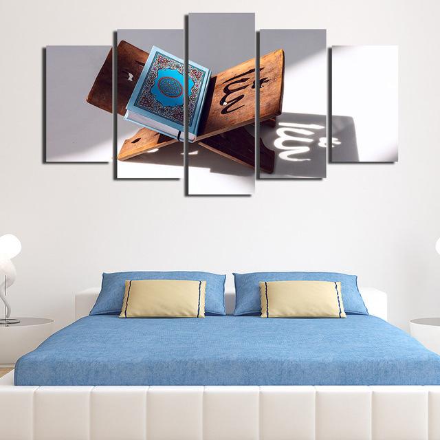 Frame Book Quran Islamic Muslim - Religion 5 Panel Canvas Art Wall Decor Frame Book Quran Islamic Muslim - Religion 5 Panel Canvas Art Wall Decor