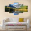 Franz Josef Glacier Reflecting In Lake - Nature 5 Panel Canvas Art Wall Decor