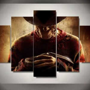 Freddy Krueger 1 - Famous Person 5 Panel Canvas Art Wall Decor