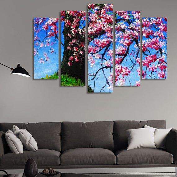 Fresh Flower Spring - Nature 5 Panel Canvas Art Wall Decor Fresh Flower Spring - Nature 5 Panel Canvas Art Wall Decor