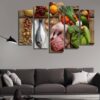 Fresh Meat - Kitchen 5 Panel Canvas Art Wall Decor