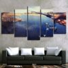 Freshwater Fishing 1 - Fishing 5 Panel Canvas Art Wall Decor