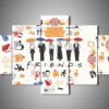Friends 1 - Music 5 Panel Canvas Art Wall Decor