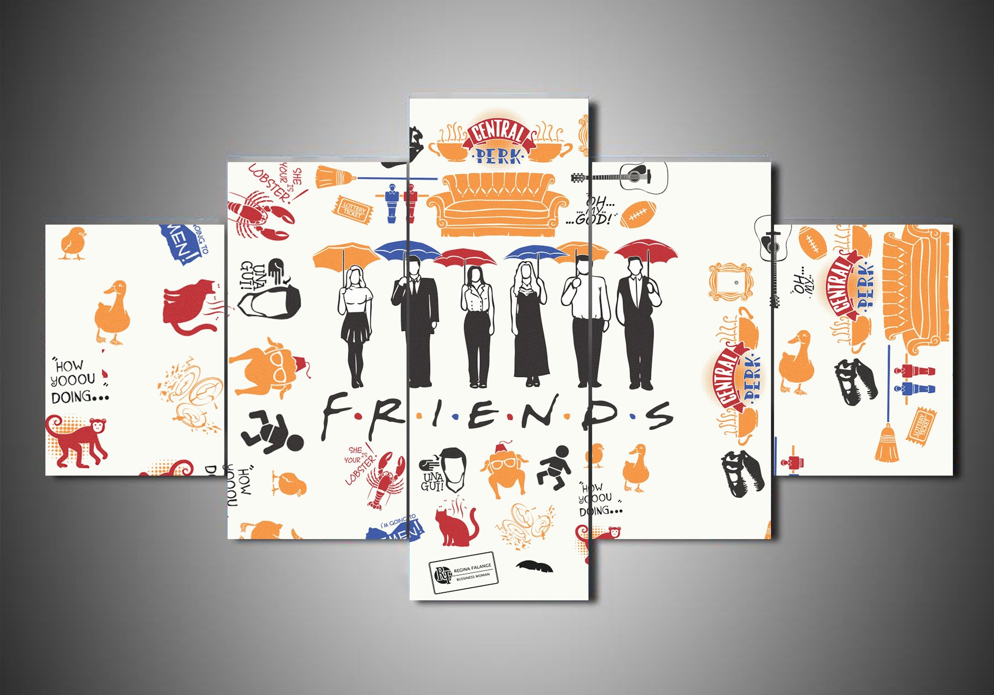 Friends 1 - Music 5 Panel Canvas Art Wall Decor Friends 1 - Music 5 Panel Canvas Art Wall Decor