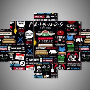 Friends 2 - Music 5 Panel Canvas Art Wall Decor