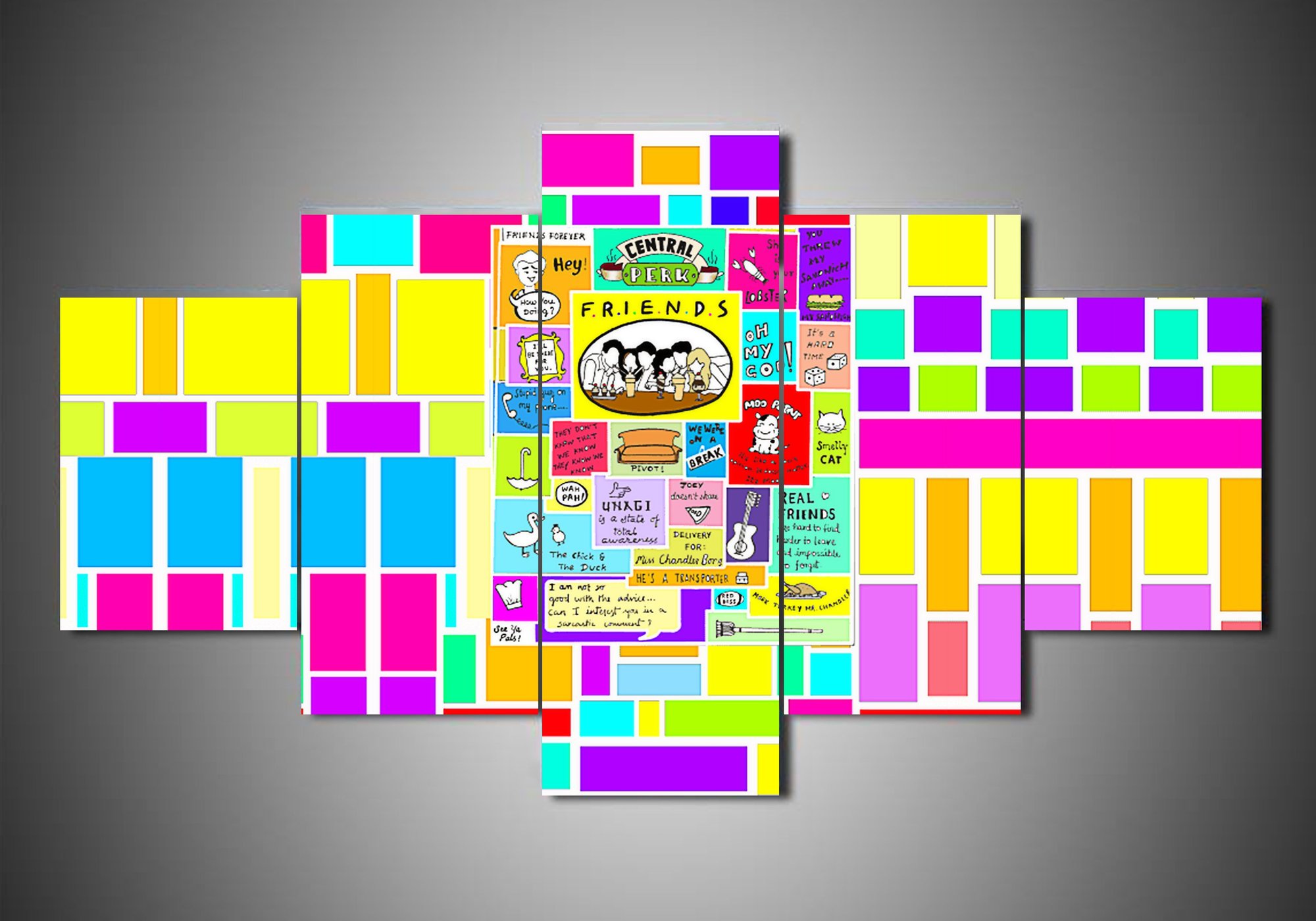 Friends 3 - Music 5 Panel Canvas Art Wall Decor Friends 3 - Music 5 Panel Canvas Art Wall Decor