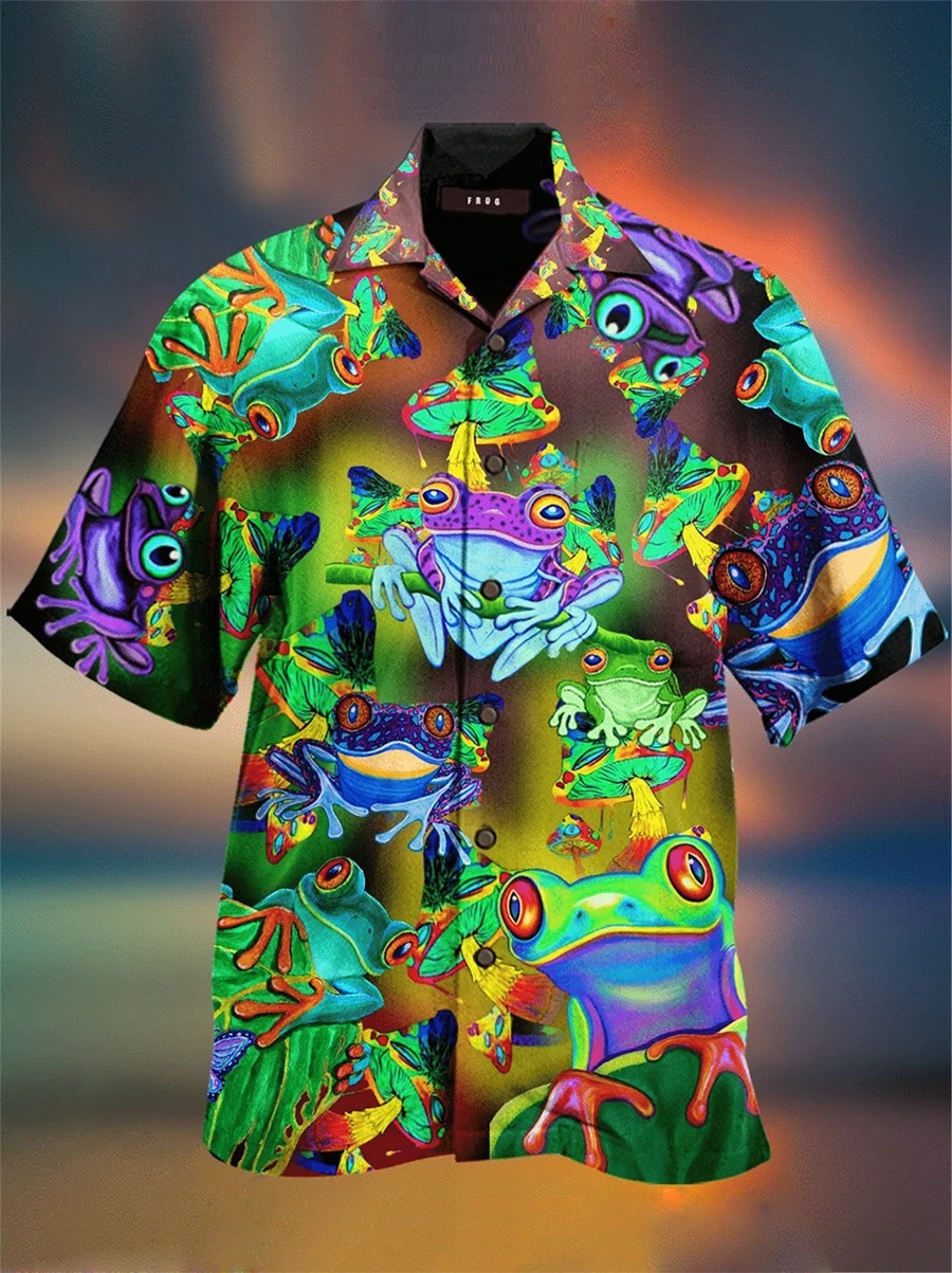 Frog Hippie Hawaiian Shirt Frog Hippie Hawaiian Shirt