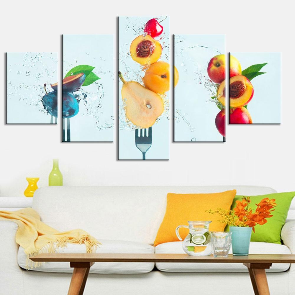 Fruit 3 - Nature 5 Panel Canvas Art Wall Decor Fruit 3 - Nature 5 Panel Canvas Art Wall Decor