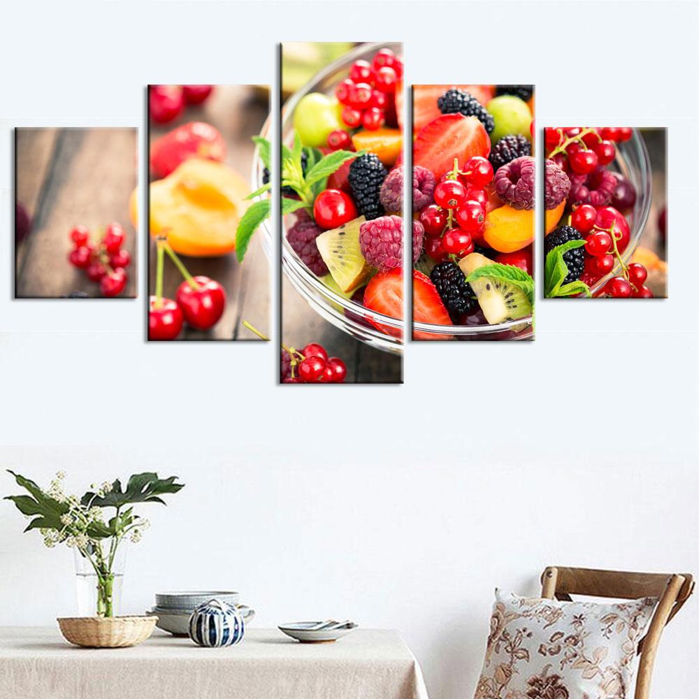 Fruit 7 - Nature 5 Panel Canvas Art Wall Decor Fruit 7 - Nature 5 Panel Canvas Art Wall Decor