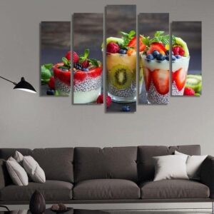 Fruit Beams - Kitchen 5 Panel Canvas Art Wall Decor