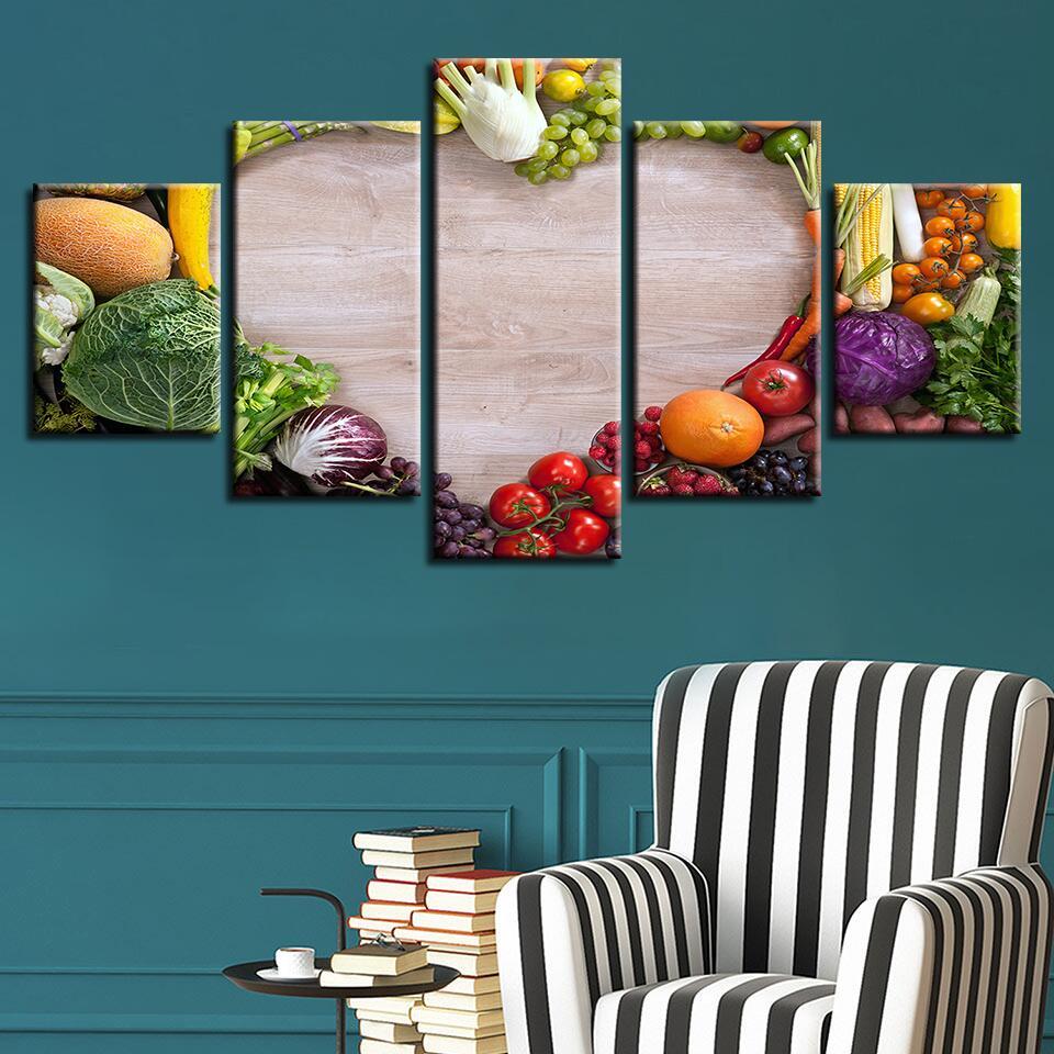 Fruit Milk 3 - Kitchen 5 Panel Canvas Art Wall Decor Fruit Milk 3 - Kitchen 5 Panel Canvas Art Wall Decor