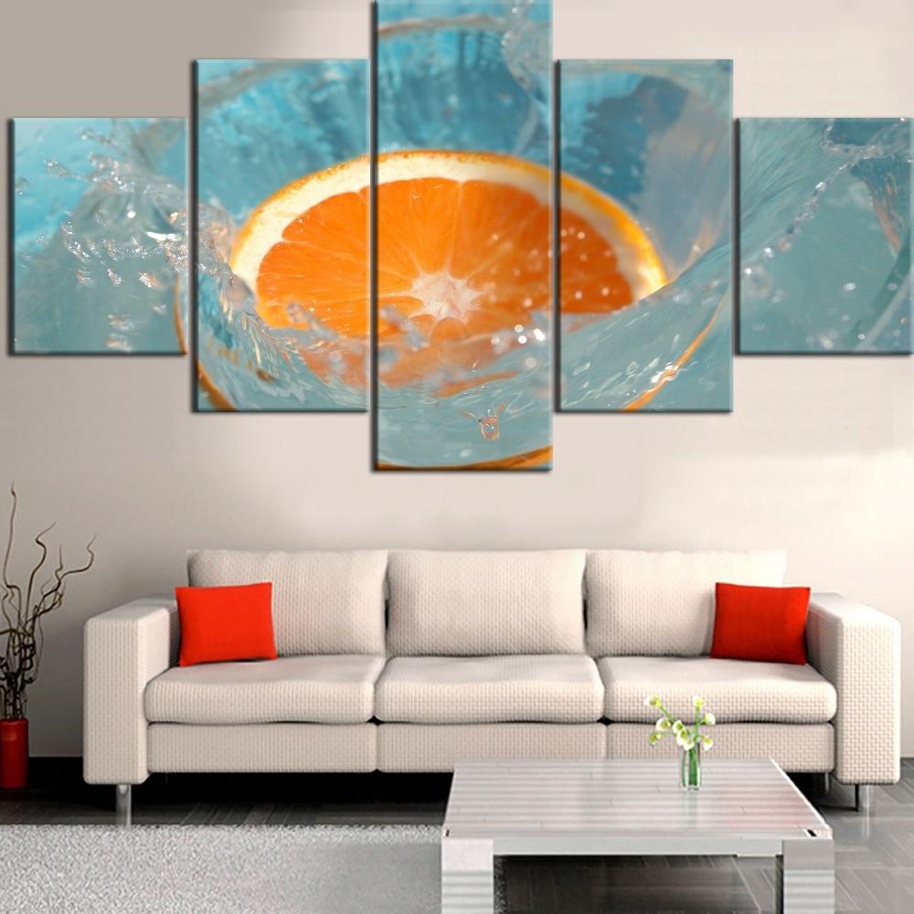 Fruit Oranges 1 - Kitchen 5 Panel Canvas Art Wall Decor Fruit Oranges 1 - Kitchen 5 Panel Canvas Art Wall Decor