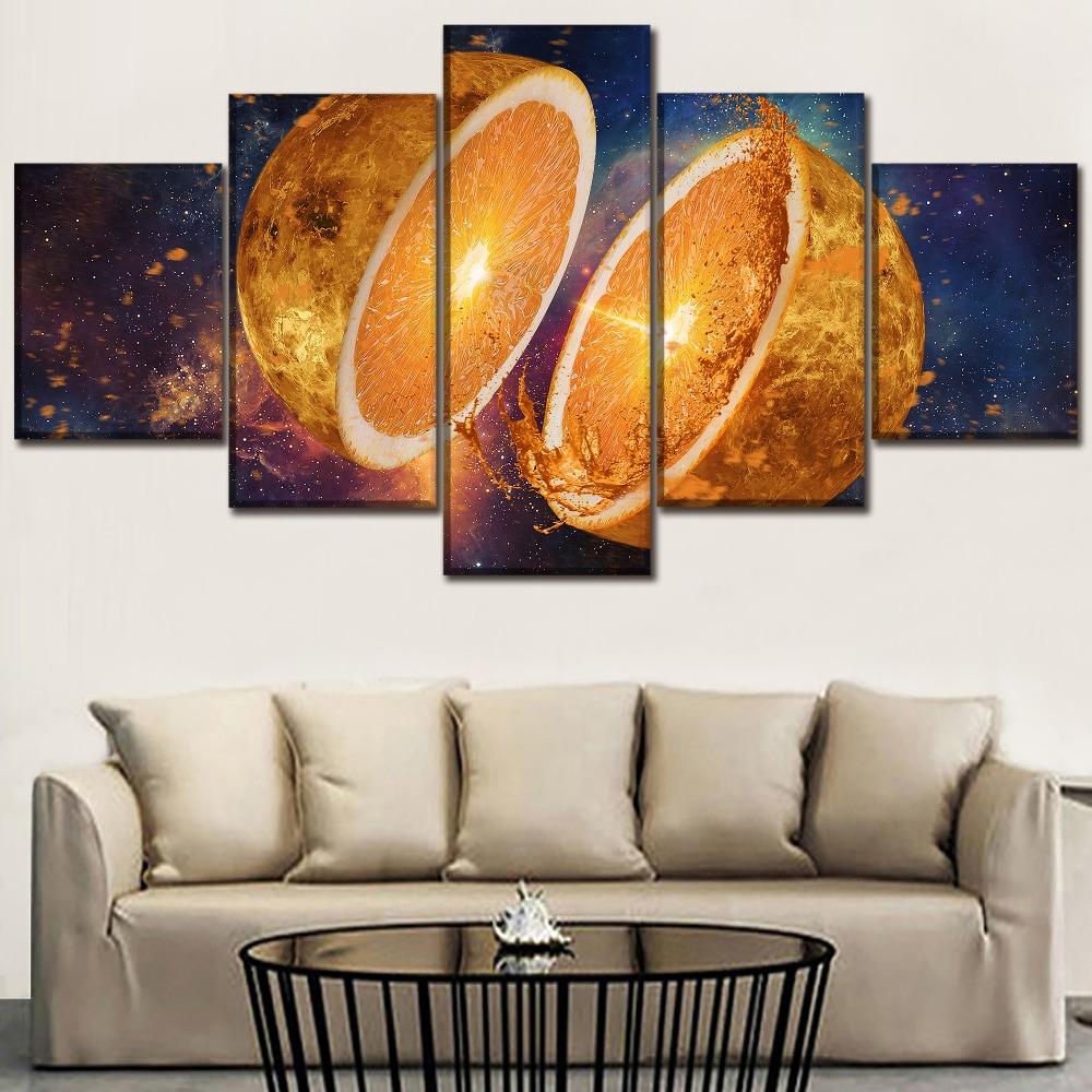 Fruit Oranges - Kitchen 5 Panel Canvas Art Wall Decor Fruit Oranges - Kitchen 5 Panel Canvas Art Wall Decor