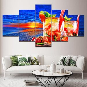 Fruit Tea - Kitchen 5 Panel Canvas Art Wall Decor