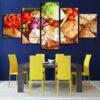 Fruits Foods Kitchen Restaurant - Kitchen 5 Panel Canvas Art Wall Decor