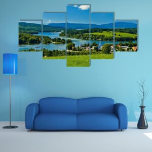 Frymburk Village Near Lipno Lake - Nature 5 Panel Canvas Art Wall Decor
