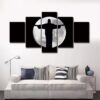 Full Moon Jesus Multi - Religion 5 Panel Canvas Art Wall Decor