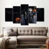 Funny Skull pumpkin - Abstract 5 Panel Canvas Art Wall Decor