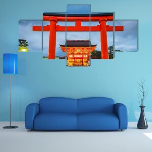 Fushimi Inari Taisha Shrine In Kyoto - Nature 5 Panel Canvas Art Wall Decor