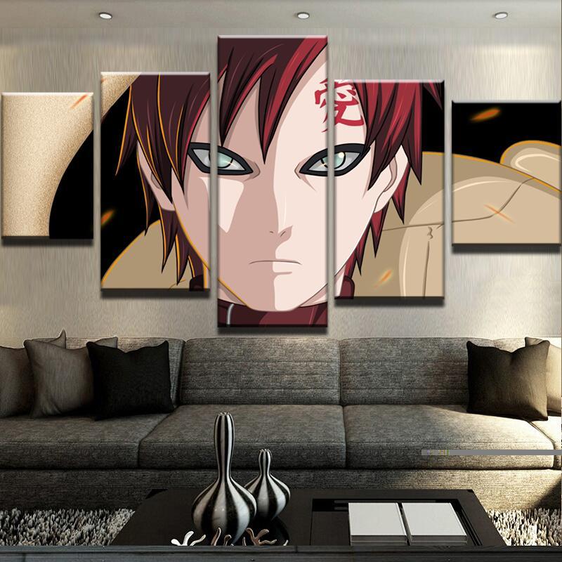 Gaara - Anime 5 Panel Canvas Art Wall Decor Gaara - Anime 5 Panel Canvas Art Wall Decor