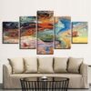 Gaia Mother Earth - Abstract 5 Panel Canvas Art Wall Decor
