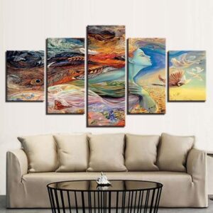 Gaia Mother Earth - Abstract 5 Panel Canvas Art Wall Decor