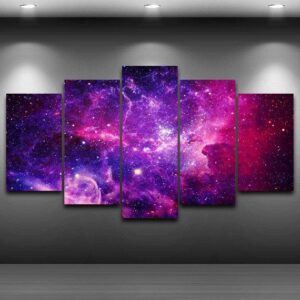 Galactic Nebula Universe 02 - Space 5 Panel Canvas Art Wall Decor