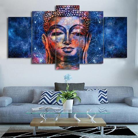Galaxy Buddha - Religion 5 Panel Canvas Art Wall Decor Galaxy Buddha - Religion 5 Panel Canvas Art Wall Decor