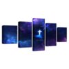 Galaxy Cross - Religion 5 Panel Canvas Art Wall Decor