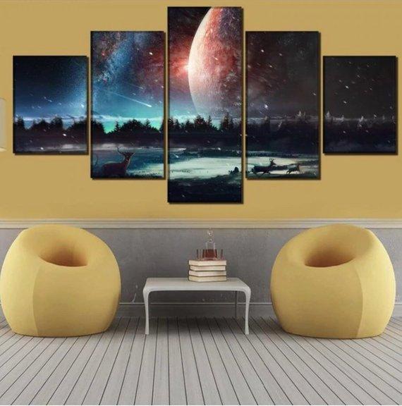 Galaxy Deer Canvas Home Decor Galaxy Deer Canvas Home Decor