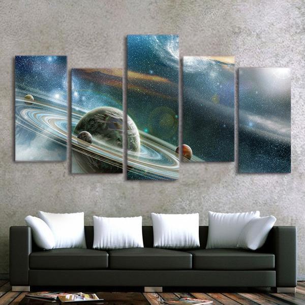 Galaxy Universe 02 - Space 5 Panel Canvas Art Wall Decor Galaxy Universe 02 - Space 5 Panel Canvas Art Wall Decor