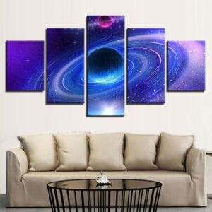 Galaxy Universe Space Abstract Planet - Space 5 Panel Canvas Art Wall Decor