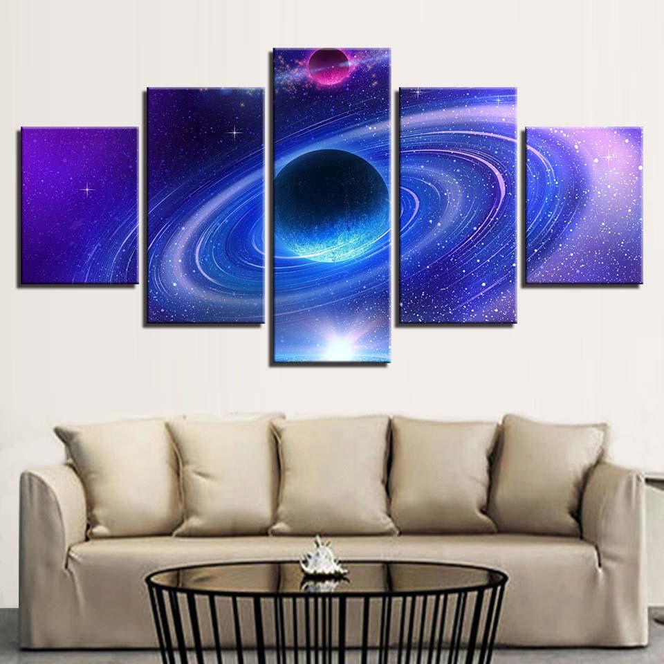 Galaxy Universe Space Abstract Planet - Space 5 Panel Canvas Art Wall Decor Galaxy Universe Space Abstract Planet - Space 5 Panel Canvas Art Wall Decor