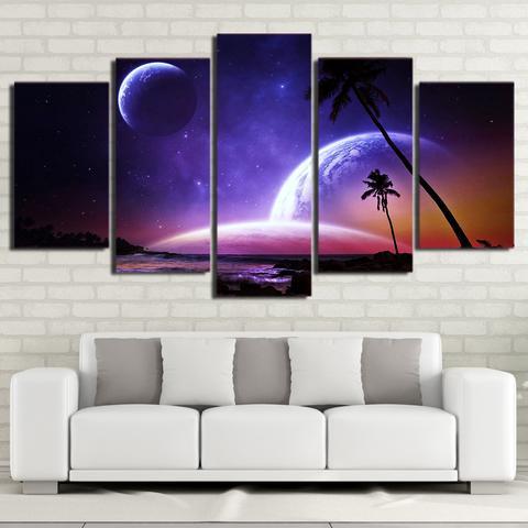 Galaxy Worlds - Nature 5 Panel Canvas Art Wall Decor Galaxy Worlds - Nature 5 Panel Canvas Art Wall Decor