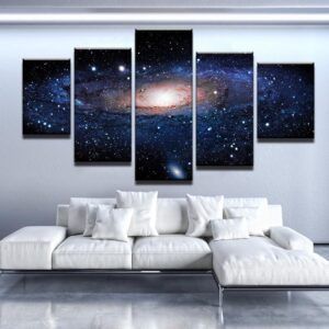 Galaxy - Space 5 Panel Canvas Art Wall Decor