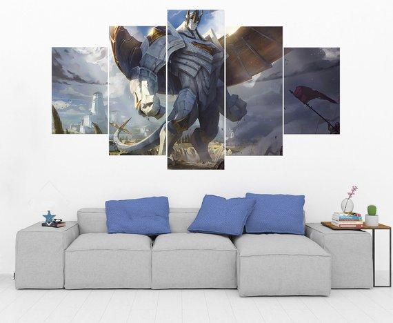 Galio - League Of Legends - Gaming 5 Panel Canvas Art Wall Decor Galio - League Of Legends - Gaming 5 Panel Canvas Art Wall Decor