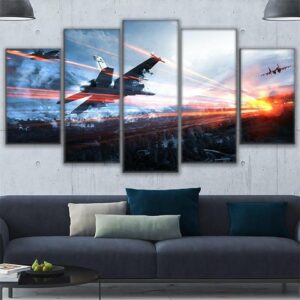 Game Battlefield - Gaming 5 Panel Canvas Art Wall Decor