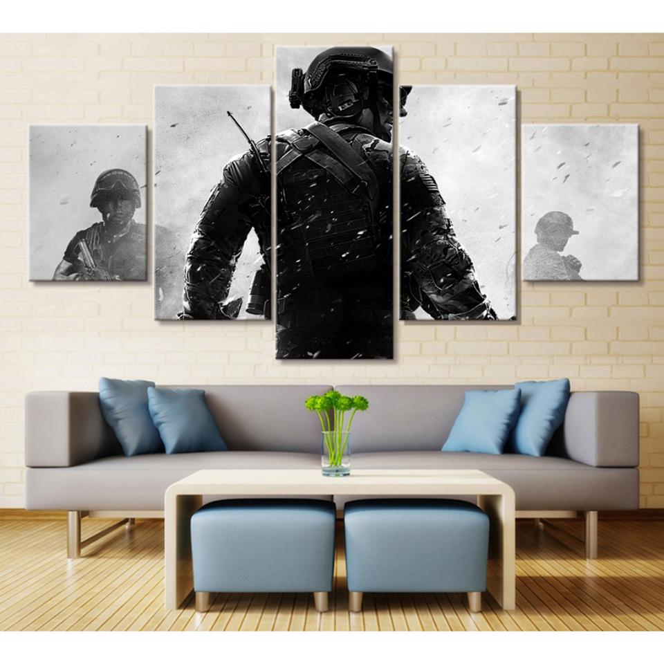 Game Cross-Country Soldier - Gaming 5 Panel Canvas Art Wall Decor Game Cross-Country Soldier - Gaming 5 Panel Canvas Art Wall Decor