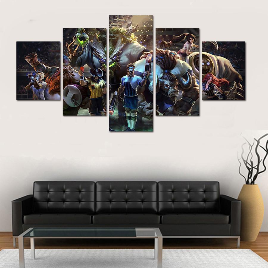 Game Lol - Gaming 5 Panel Canvas Art Wall Decor Game Lol - Gaming 5 Panel Canvas Art Wall Decor