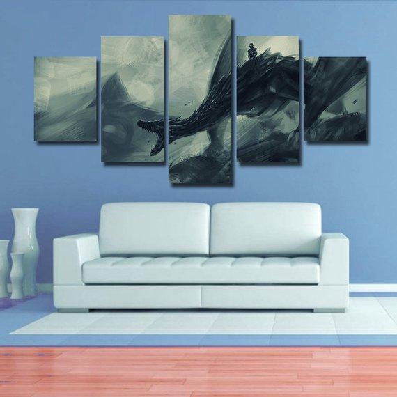 Game Of Thrones 10- Movie 5 Panel Canvas Art Wall Decor Game Of Thrones 10- Movie 5 Panel Canvas Art Wall Decor