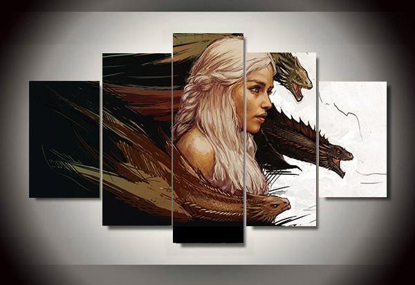 Game Of Thrones 11 - Movie 5 Panel Canvas Art Wall Decor Game Of Thrones 11 - Movie 5 Panel Canvas Art Wall Decor
