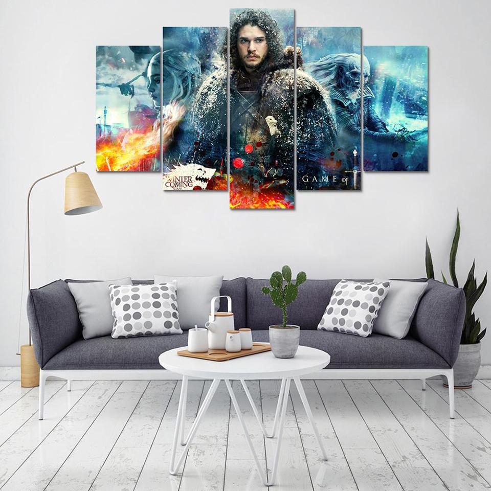 Game Of Thrones 73 - Movie 5 Panel Canvas Art Wall Decor Game Of Thrones 73 - Movie 5 Panel Canvas Art Wall Decor