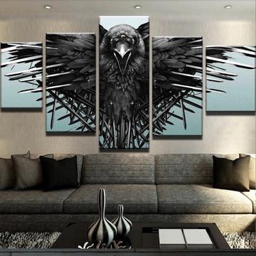 Game Of Thrones Crow Known World 1 - Movie 5 Panel Canvas Art Wall Decor Game Of Thrones Crow Known World 1 - Movie 5 Panel Canvas Art Wall Decor