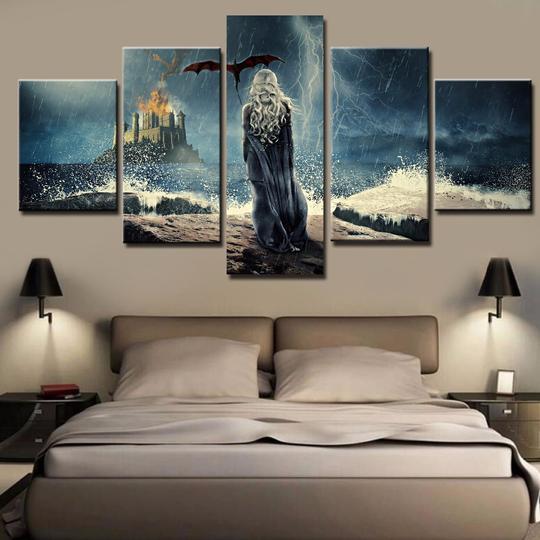 Game Of Thrones Daenerys Targaryen 1 - Movie 5 Panel Canvas Art Wall Decor Game Of Thrones Daenerys Targaryen 1 - Movie 5 Panel Canvas Art Wall Decor